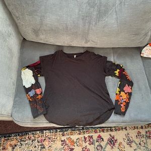 Free People Embroidered mesh Shirt